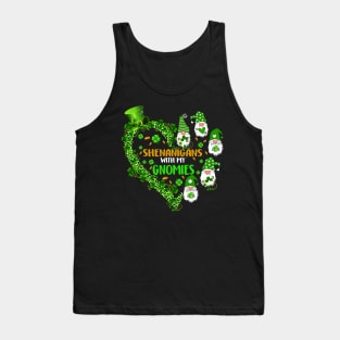 Gnome St Patricks Day Shenanigans With My Gnomies Shamrock Tank Top